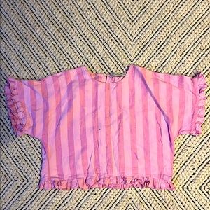 Zara pink loose crop top size small.